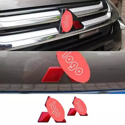 For Mitsubishi Outlander 2016-23 Gloss Red Front Rear Logo Emblem Cover Trim 2pc • $35.67