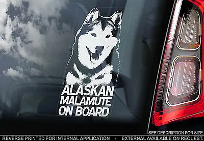£3.99 • Buy Alaskan Malamute - Dog Car Window Sticker - Wolf Dog On Board Sign, N.Husky