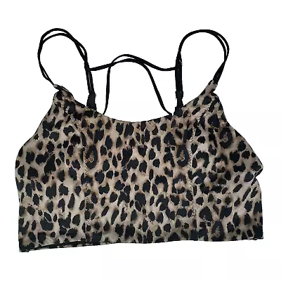 Victoria Secret Wire Free Strappy Bra Bralette Leopard Print Animal Size XL • $18.99