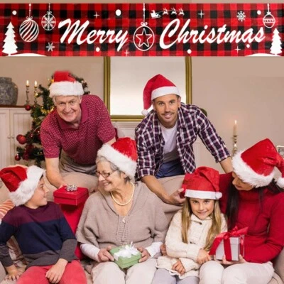 $10.99 • Buy Large 9FT Merry Christmas Banner Sign Santa Xmas Outdoor Indoor Decoration Home