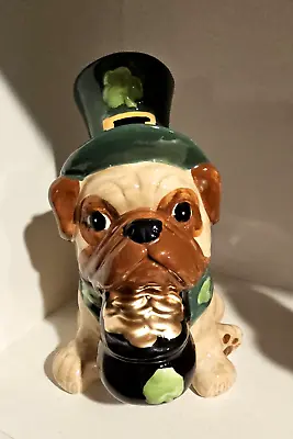 Pug  / Bulldog Statue St Patrick’s Day  Dogs Irish Pot Of Gold 4 Leaf Clover 10” • $29.98