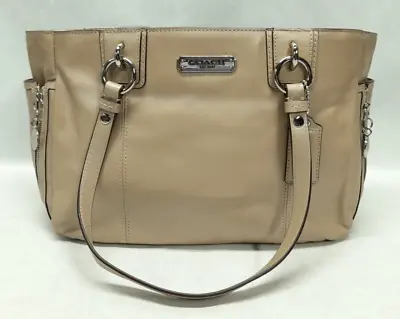 Coach Tan Gallery Slimmery Putty Leather Zipper Tote Handbag F19252 - NEW W/ Tag • $170.92