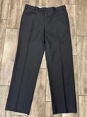 Zanella Bennett Pants Mens 38 Black Dress Slacks Formal Striped Wool 32  Inseam • $25