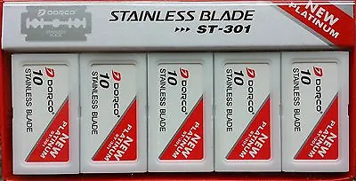 $9.29 • Buy 100 Dorco ST301 Double Edge Razor Blades - Stainless Blades - FAST Shipping