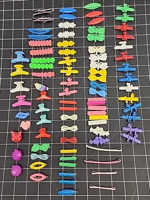 Vintage Lot 85 Girl’s Kids Plastic Retro Hair Barrettes Multicolor  • $25