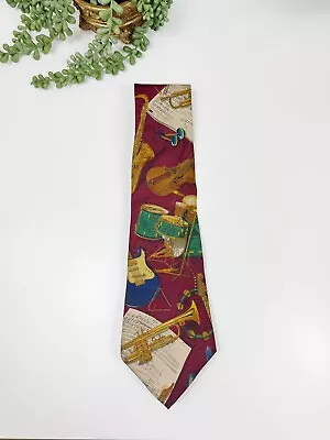 Vintage Halston Men’s Italian Silk Tie Jazz Music Big Band USA Made • $10