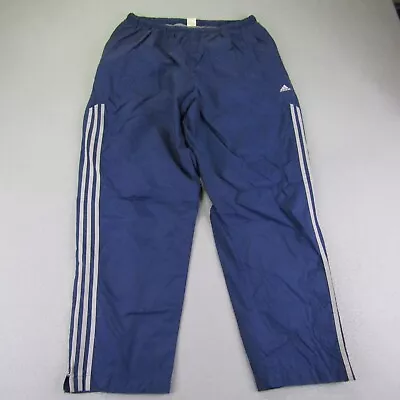 Vintage Adidas Pants Mens Extra Large Blue Windbreaker Ankle Zip Gym Warmup Y2K • $39.97