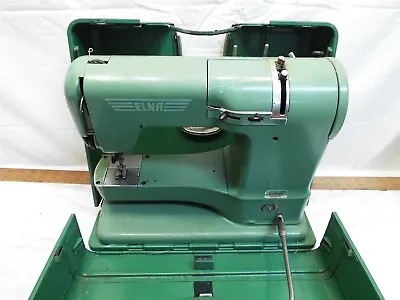 Vintage Elna Portable Green Supermatic Sewing Machine In Case 722010 Switzerland • $199.99