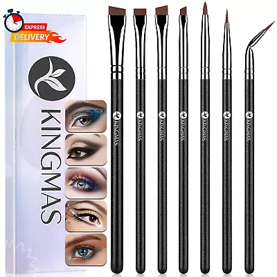 Angled Eyeliner Brush Set 7Pcs Gel Eye Liner Makeup Brushes Ultra Thin Liner B • $11.83