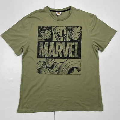 TU T-Shirt Large Green Short Sleeve Round Neck Marvel Comics Avengers Heros • £5.18