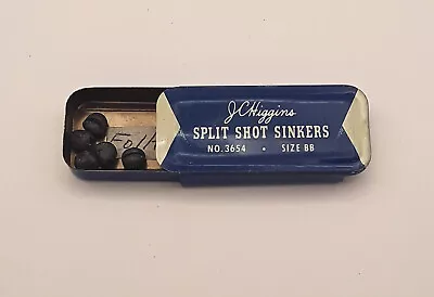 Vintage Higgins Split Shot Tin Box W/ Sinkers Sz BB Sears Roebuck • $6.95