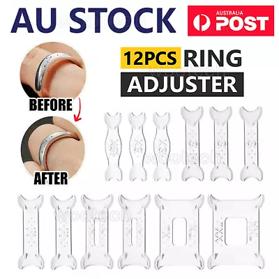 12PCS Invisible Tightener Ring Size Reducer Resizing Adjuster Jewellery Tools AU • $6.77