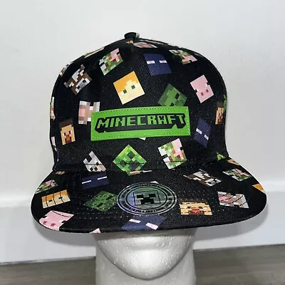 Minecraft Boys Black Hat SnapBack 2020 Pixel Characters Size 10-13 Years • $14.99