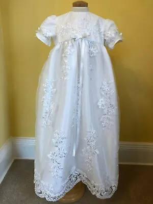 £155 • Buy Pale Ivory Lace Christening Gown. Hand Made Original One Off Bespoke Gown