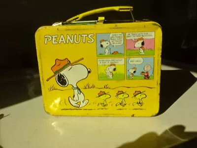 VINTAGE *** 1980's PEANUTS METAL LUNCHBOX NO THERMOS • $24.70