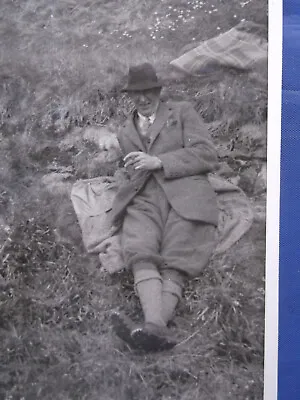 Real Photo Man In The Countryside Smoking A Cigar - Wallace Heaton Ltd London • £15