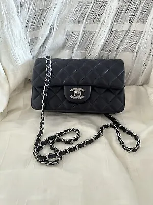 Chanel Rectangular Mini Classic Flap Dark Purple • $4194.54