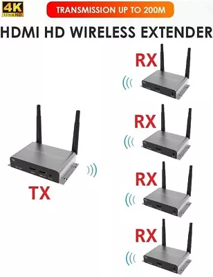 Up To 656Ft 5.8GHz Wireless HDMI 4K@30Hz Extender IR H.265 Loop-out Tx & Rx Kit • $449.98