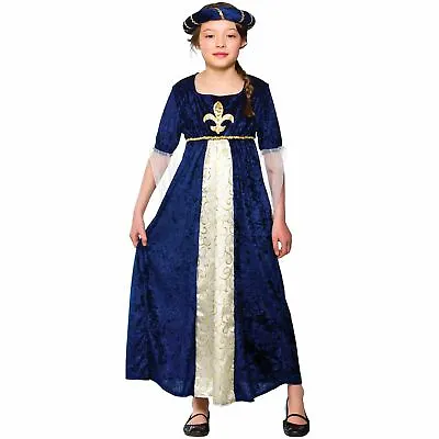 Girls Regal Princess Costume Fancy Dress Up Party Halloween Medieval Outfit Kids • £13.89