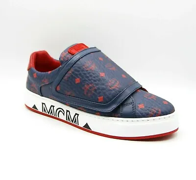 $625 MCM Women's Blue Monogram Visetos Coated Canvas Low-top Sneaker MES9ADA01VS • $195.50