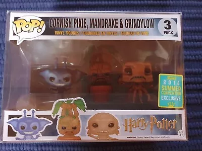 Harry Potter Mini Cornish Pixie Mandrake & Grindylow 3 Pk 2016 SDCC Pop Vinyl • $275