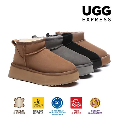 AUSTRALIAN SHEPHERD® UGG Boots Women Sheepskin Wool Ultra Mini Platform Boots • $130