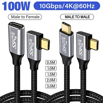 $9.96 • Buy 100W 5A 4K USB 3.1 Type C Charging Data Transfer Cable Fast Charge Extender Cord