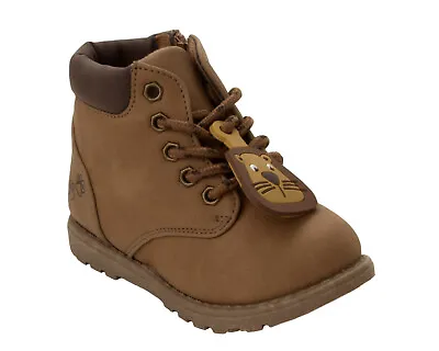 £18.99 • Buy Boys Tan Lace Up Casual Ankle Hi Top Desert Walking Boots Shoes Uk Size 5-10