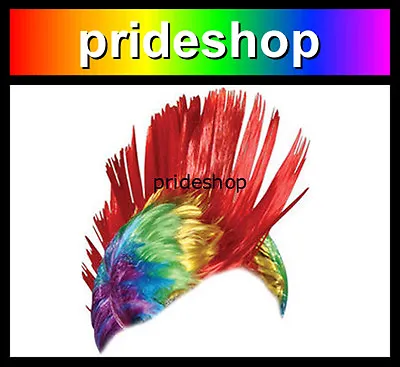 $17.23 • Buy Rainbow Wig Mohawk Adult Punk Rock Hat Lesbian Gay Pride Costume Party Cap #1435
