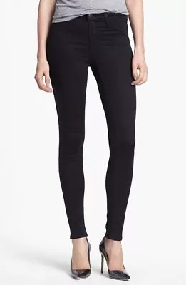 J Brand 485 Black Luxe Sateen Super Soft Skinny Legging Jegging Jeans 24 $285 • $35