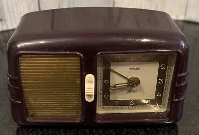 VTG RENSIE WATCH CO. Bakelite Wind Up Alarm Clock & Music Made In Germany READ • $39.99