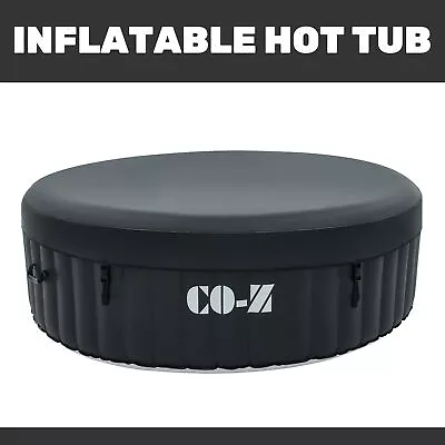 Inflatable Spa Tub With 130 Air Jets Heater Electric Pump Outdoor Hot Tub Black • $389.89