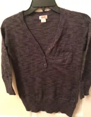 Mossimo  Lightweight Small V Neck Crop Sweater With Buttons Vintage Look • $6