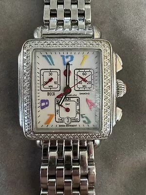 Michele Deco Carousel Diamond Chronograph Watch EB01168SS • $1000