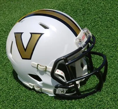 VANDERBILT COMMODORES WHITE FOOTBALL MINI HELMET Ships In 48 Hours • $51