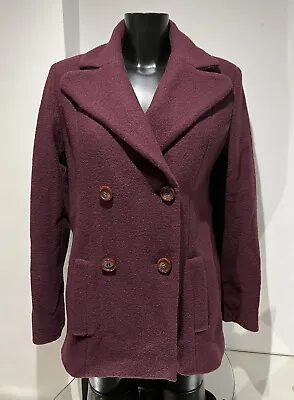£79.99 • Buy Brora Womens Burgundy Maroon Wool Single Breasted Blazer Jacket Size 10