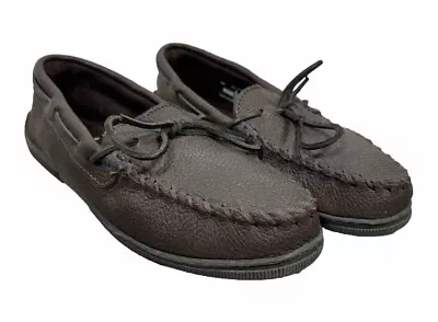 Minnetonka Men's Size 9.5 Moosehide Classic Moccasin - Chocolate #892 • $49.99