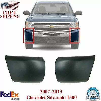 Set Of  2 Front Bumper End Caps Primed For 2007-2013 Chevy Silverado 1500 • $64.88