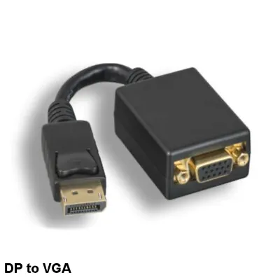 KNTK DisplayPort To VGA Adapter W/ Latch DP To HD15 For PC Mac CRT Projector • $17.59