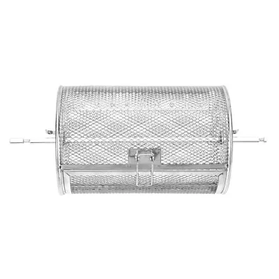  Stainless Steel Rotating Cage Rotisserie Grill Rolling Basket • $22.51