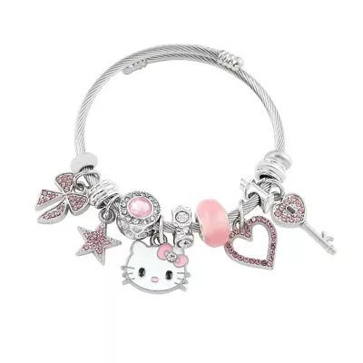 Kawaii Hello Kitty Bracelet Jewelry Gift Adjustable Cat Style For Women Girl • $11.77