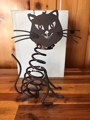 Halloween Cat Skeleton STONES THE CAT Partylite Metal Candle Holder • $64.07