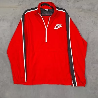 Vintage Nike Windbreaker Men XL Red Sportswear Lightweight Front Zip Pocket • $25