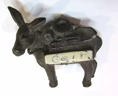 1950's Burro Mining Pack Mule Donkey Vintage Cast Hollow Metal Small 2  Figurine • $15