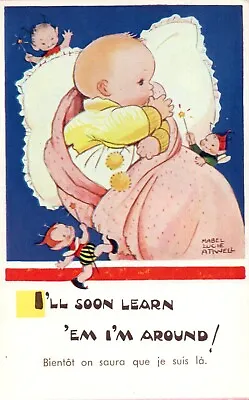 £5.77 • Buy MLA Mabel Lucie Attwell Vintage Postcard Series 5656 Boo Boos Thumb Sucking