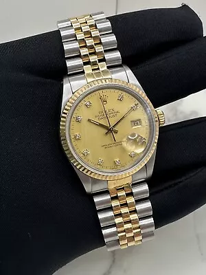 Rolex Datejust 36 FACTORY Diamond Dial 16013 *BOX/PAPERS* • $6950