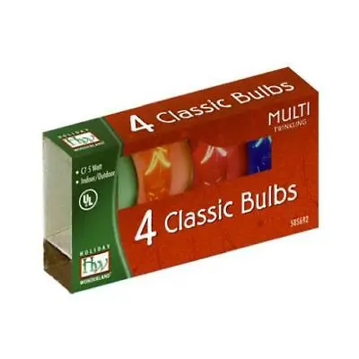 $6.97 • Buy Christmas Lights Replacement Bulb, C7, Multi-Color Twinkling, 4-Pk.