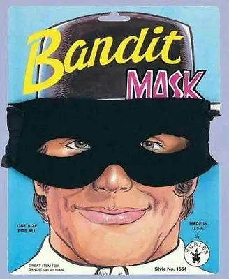 $8.99 • Buy Rubie's Men's Black Bandit Zorro Lone Ranger Foam Fabric Eye Mask