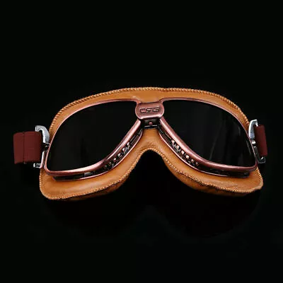 Vintage Flying Pilot Goggles Fit For Motorcycle Cruiser Scooter Bobber Snow • $17.94