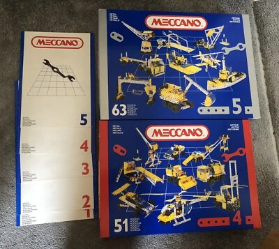 £99.95 • Buy Meccano Set 4 (51 Models) & 5 (63 Models) W/ Instructions Vintage (see Pictures)
